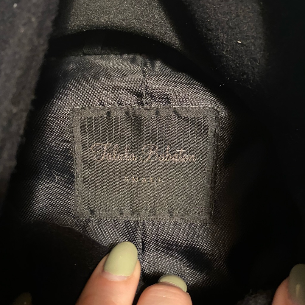 Black Aritzia Talula Babaton Pea Coat Size Small